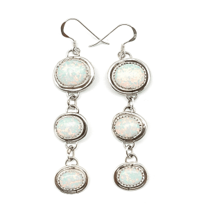 White Opal Dangle Earring