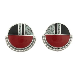 Multi-Color Inlay Post Earrings