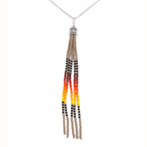 Beaded Tassel Pendant on Chain