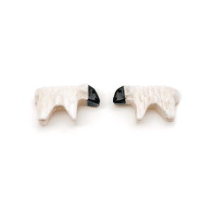 Hand Carved Sheep Post Earrings