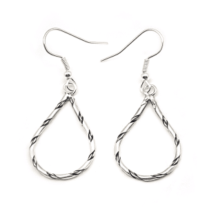 Twist Wire Teardrop Dangle Earrings