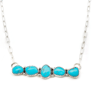 Kingman Turquoise Bar Necklace