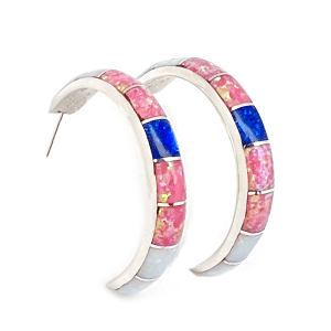 Zuni Opal Hoop Earrings