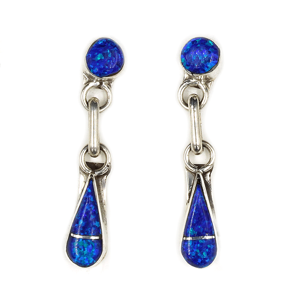 Opal Dangle Post Earrings