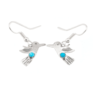 Hummingbird Earrings With Turquoise