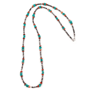 Turquoise and Spiny Oyster with Heishi Necklace