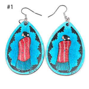 Painted Wood Earrings