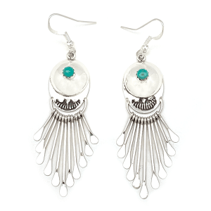 Turquoise Button Dangle Earrings