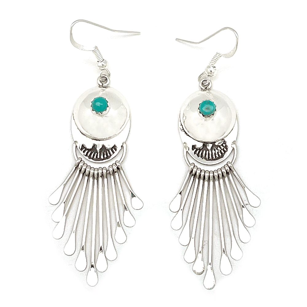 Turquoise Button Dangle Earrings