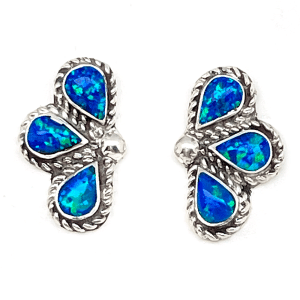 Dark Blue Opal Earrings