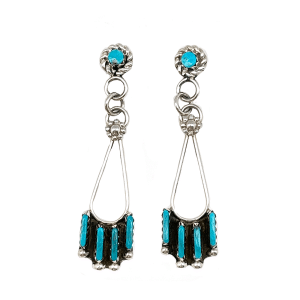 Zuni Turquoise Dangle Post Earring