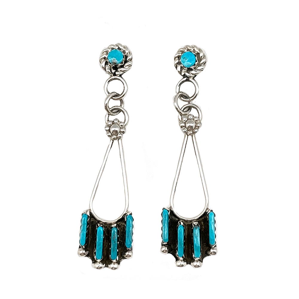 Zuni Turquoise Dangle Post Earring