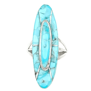 Long Inlay Turquoise Women's Ring