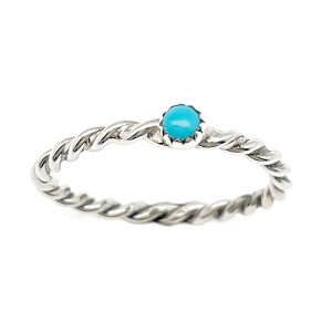 Small Turquoise Twist Wire Women's Ring