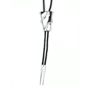 White Buffalo Inlay Bolo Tie