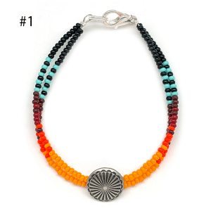Nickel Concho Beaded Bracelet