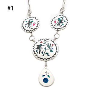 Multi-Color Assorted Inlay Bird Necklaces