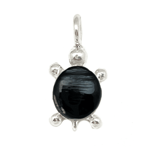 Inlay Jet Turtle Pendant