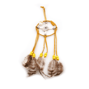 Leather 3" Wheel Bone Dreamcatcher