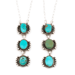 3 Turquoise Satin Finished Necklace