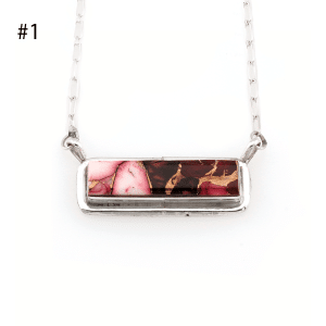 Rose Dahlia Bar Necklace