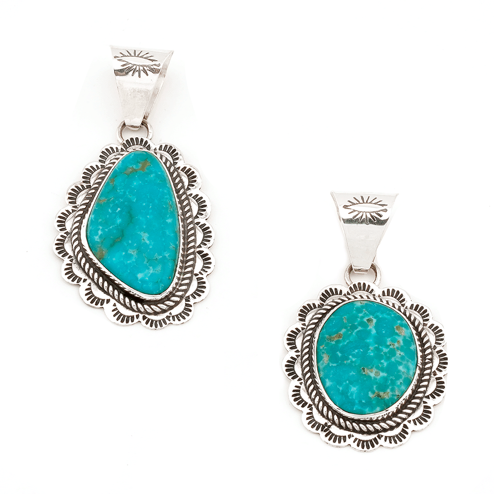Stamped Turquoise Pendant