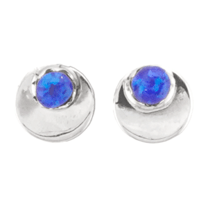 Blue Opal Post Earrings