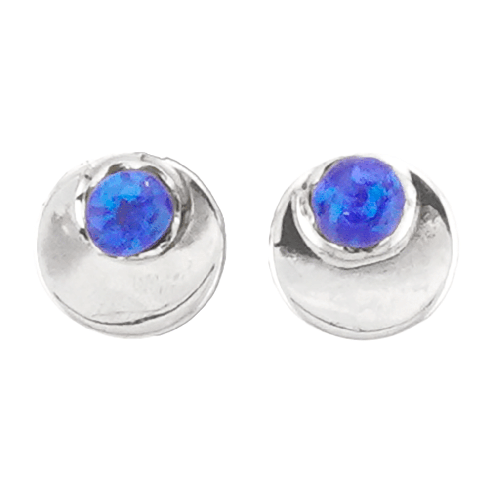 Blue Opal Post Earrings