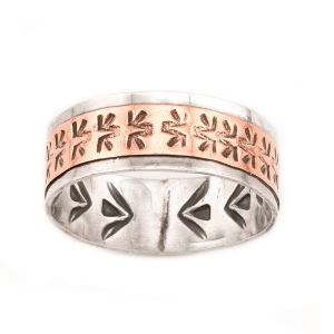 Silver and Copper Band Ring