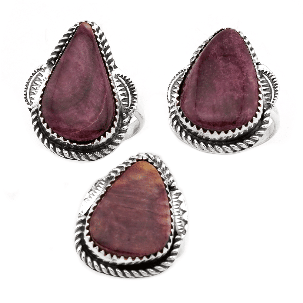 Tear Drop Purple Spiny Oyster Ring