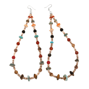 Hand Strung Multi Color Loop Earrings