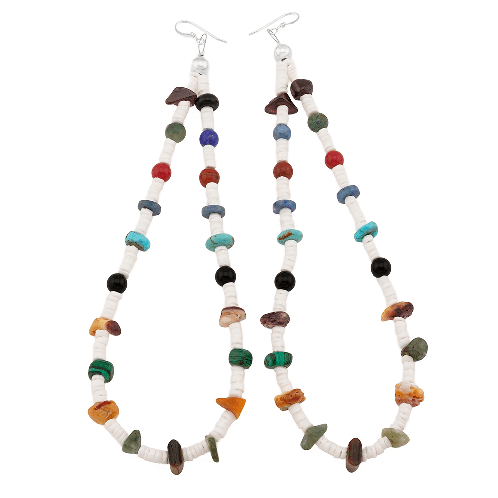 Hand Strung Multi Color Loop Earrings - Image 2