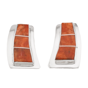 Apple Coral Inlay Post Earrings