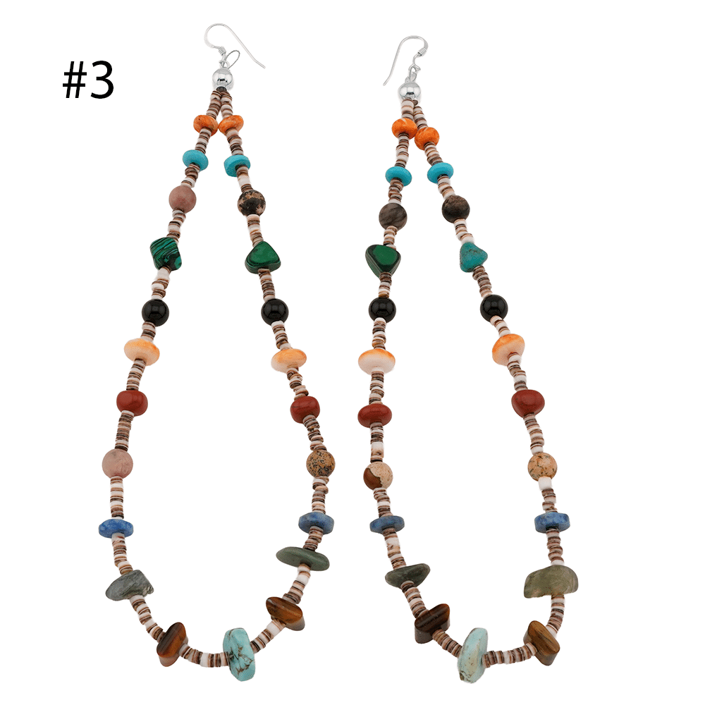 Hand Strung Multi Color Loop Earrings - Image 3
