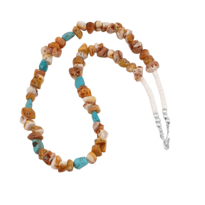 Spiny Oyster and Turquoise Necklace