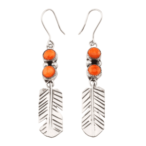 Spiny Oyster Feather Earrings