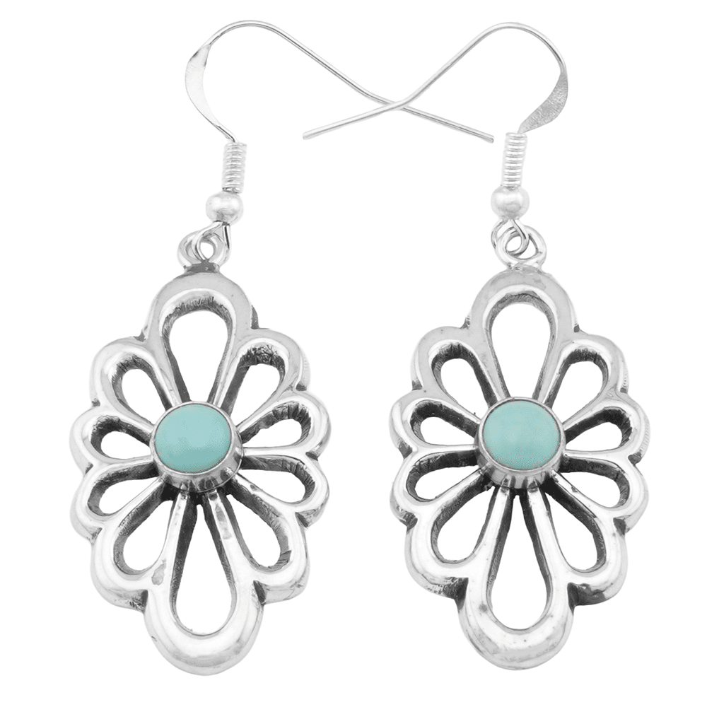 Sandcast Turquoise Earrings