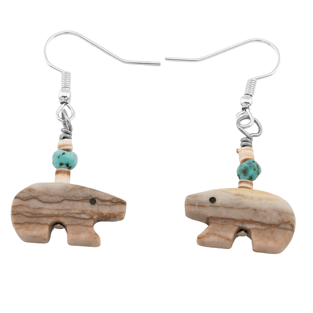 Carved Fetish Animal Earrings - Image 2
