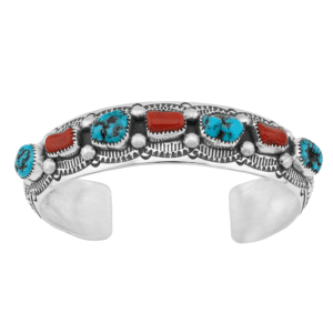 Turquoise and Coral Bracelet