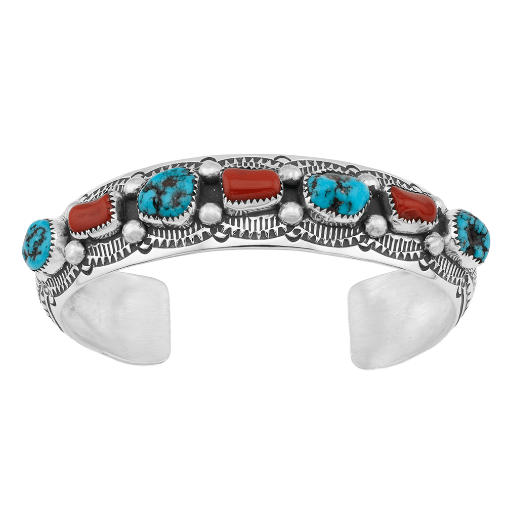 Turquoise and Coral Bracelet