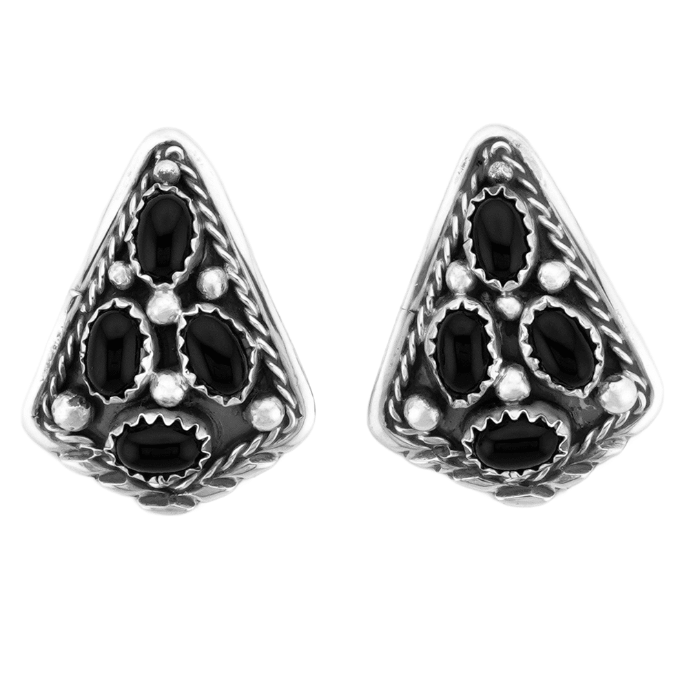 Black Onyx Cluster Earrings