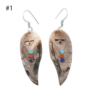 Carved Shell Maiden Earrings