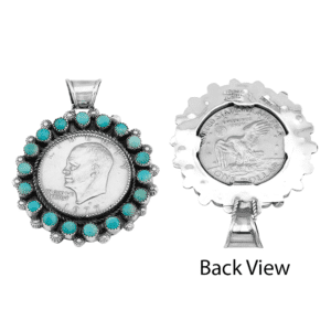 Dollar Coin and Turquoise Pendant