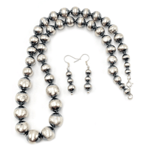 Handmade Navajo Pearl Necklace and Earring Set