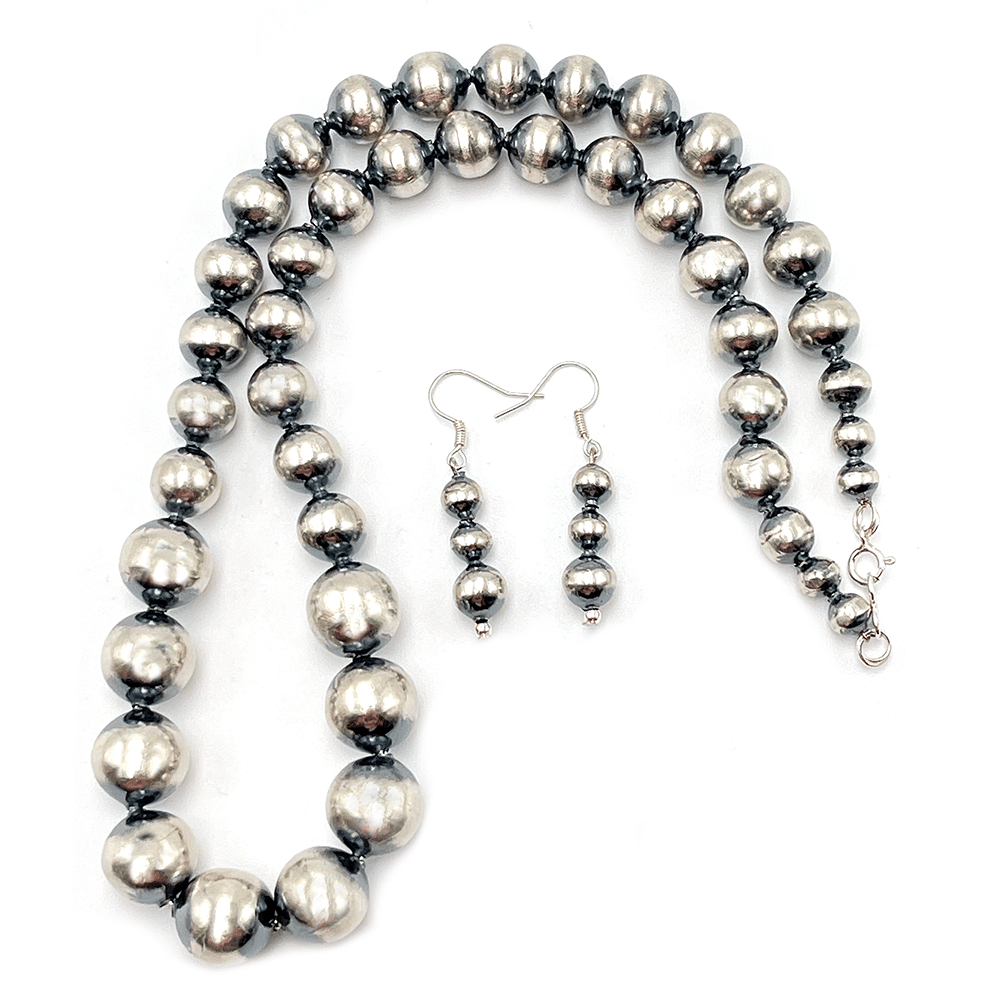 Handmade Navajo Pearl Necklace and Earring Set