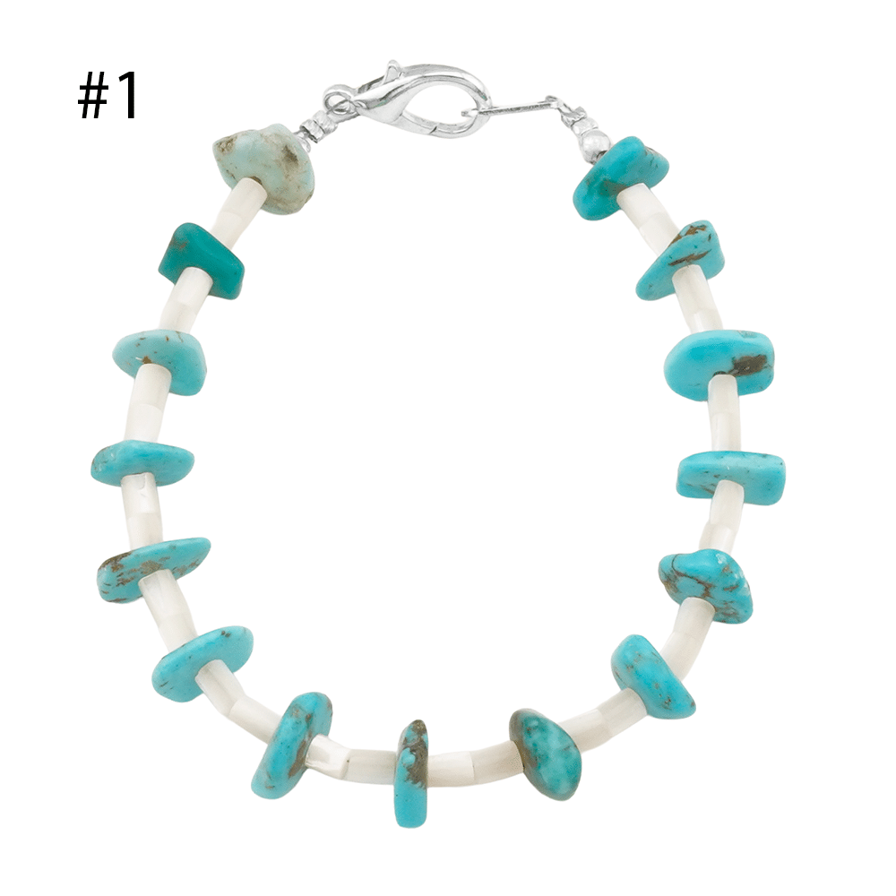 Turquoise and Mother Of Pearl Heishi Bracelet