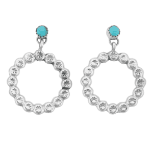 Sterling Silver Loop Turquoise Earrings