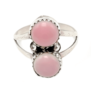 Two Pink Conch Stone Women's Ring