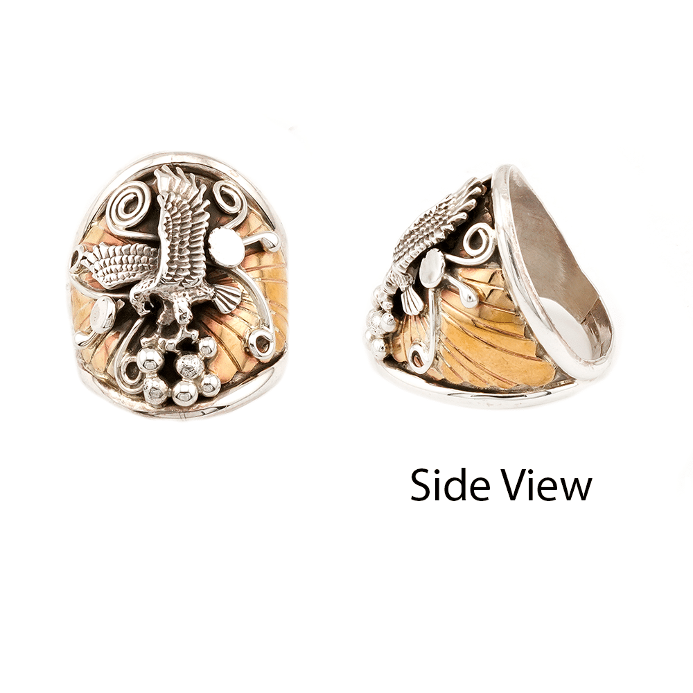 Eagle Men's Ring with Brass