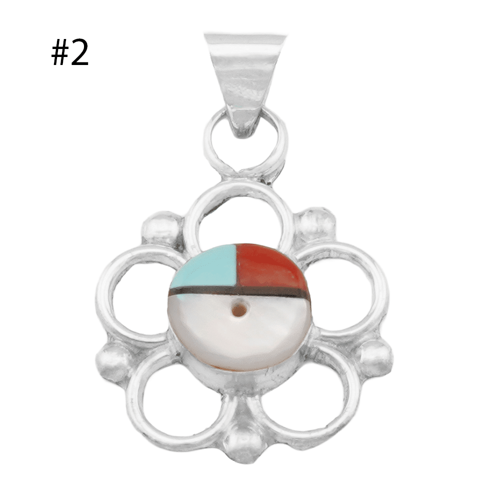 Sunface Flower Inlay Pendant - Image 2